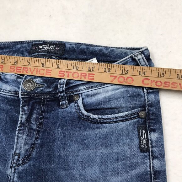 SILVER Calley Boot Jean Women 28x31 Acid Wash Denim Blue Coastal Cowgirl Boho - Picture 14 of 16